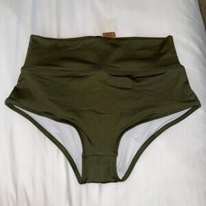 Victoria’s Secret PINK High Waist Shortie Bikini Bottom Olive Size Medium